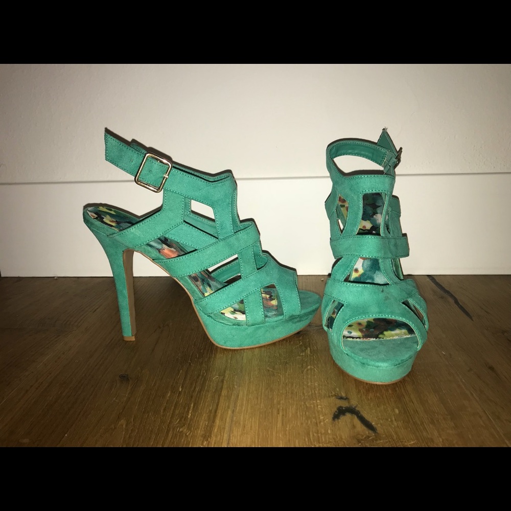 Teal stilettos